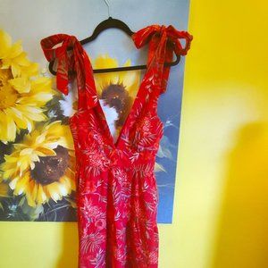 HOUSE OF HARLOW 1960 LINEN MIDI DRESS NWT SIZE X-SMALL